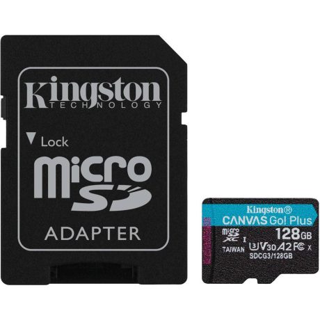 Cartão Kingston Micro SDXC 128GB UHS-I U3 V30 Classe 10 170MB/s Canvas Go Plus