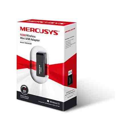 Adaptador sem fio Mercusys N300 Mini USB 2.0 – Até 300 Mbps – Preto