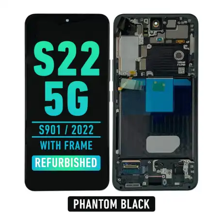 DISPLAY SAMSUNG S22 5G (S901B) ORIGINAL C/ FRAME PRETO
