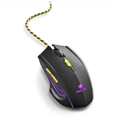 Mouse para jogos com fio NGS GMX-123 - 800/1200/2400/3200dpi - Luz LED - 6 botões - Cabo de 1,8 m