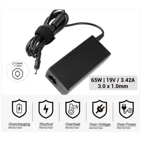 CARREGADOR COMPATÍVEL COM ASUS/ACER | 19 V / 3,42 A | 3,0 X 1,1 MM