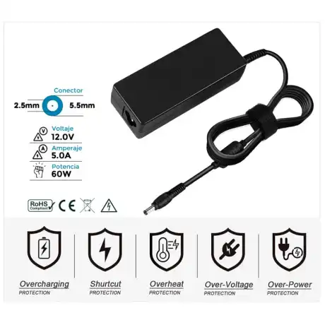 CARREGADOR TV LCD | 12V / 4.0A | 5,5MM X 2,5MM | 48W