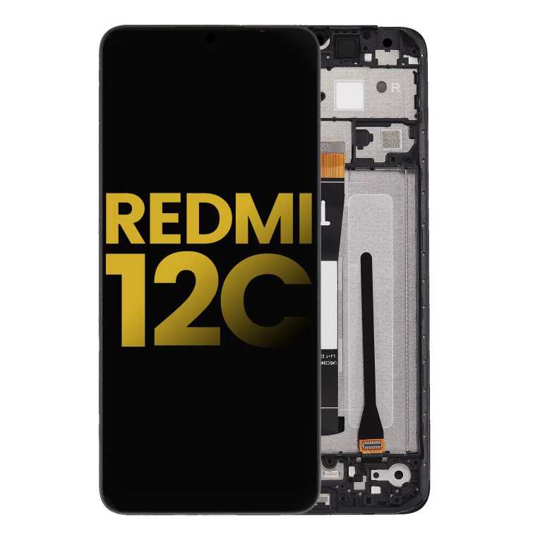 Xiaomi-Redmi-12C-Redmi-11A-Service-Pack-LCD-Display-Assembly-With-Frame-Black-GY-OKPC-BRAGA