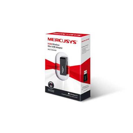 Adaptador sem fio Mercusys N300 Mini USB 2.0 - Até 300 Mbps - Preto