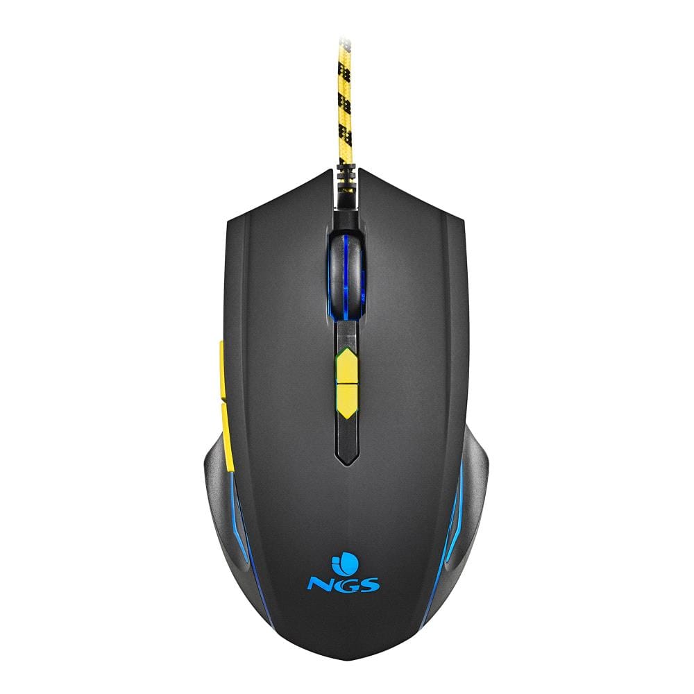 NGS GMX-123 Rato de gaming com fio e luz LED 800/1200/2400/3200 DPI.