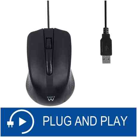 Rato Óptico Ewent EW3300 USB 1000DPI Preto
